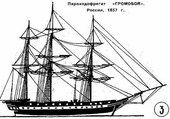 3. Фрегат «Громобой», Россия, 1857 г.
