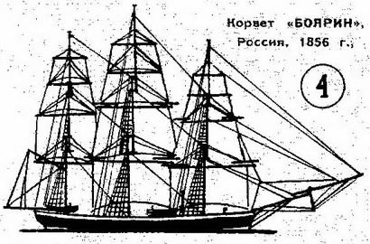 4. Корвет «Боярин», Россия, 1856 г.