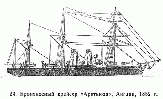 24. Бронепалубный крейсер "Аретьюза", Англия, 1882 г.