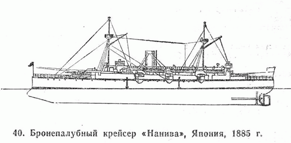 40. Бронепалубный крейсер "Нанива". Япония, 1885 г.