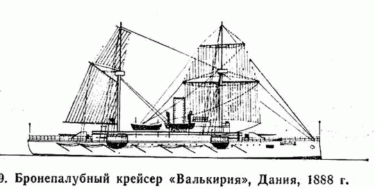 49. Бронепалубный крейсер "Валькирия". Дания. 1888 г.