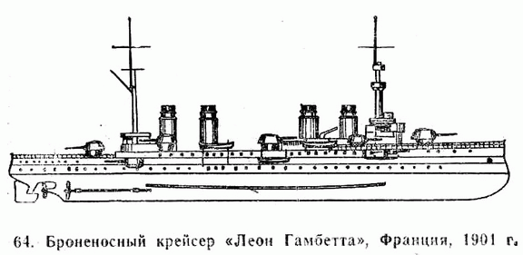 64. Броненосный крейсер "Леон Гамбетта". Франция, 1901 г.