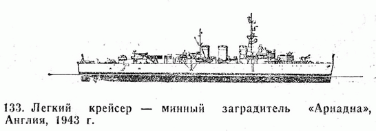 133. Легкий крейсер - минный заградитель "Ариадна", Англия, 1943 г.