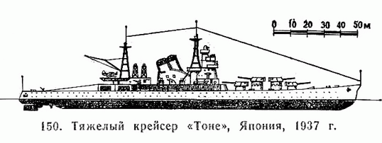 150. Тяжелый крейсер "Тоне", Япония, 1937 г.