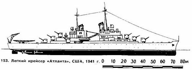 153. Легкий Крейсер "Атланта", США, 1941 г.