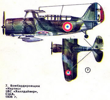 7. Бомбардировщик “Кертис” SBC “Хеллдайвер”, США, 1936 г.