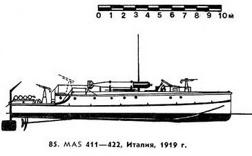 85. Скоростной торпедный  катер MAS 411—422, Италия, 1919 г.