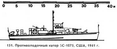 151. Противолодочный катер SC-1075, США,  1941 г.