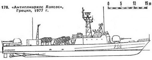 178. Ракетный катер «Антиплиархос Лаксос», Греция, 1977 г.