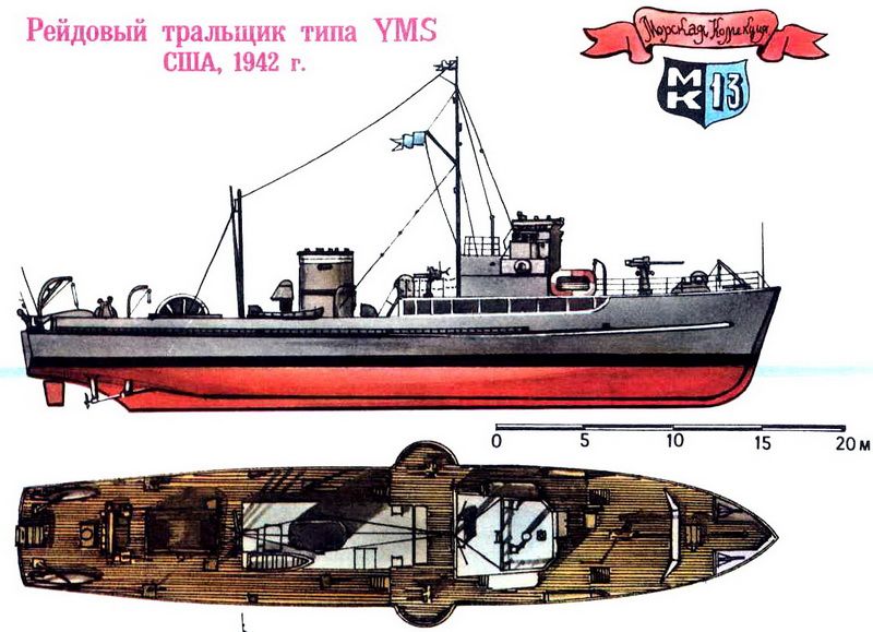 Рейдовый тральщик типа YMS, США,1942 г.
