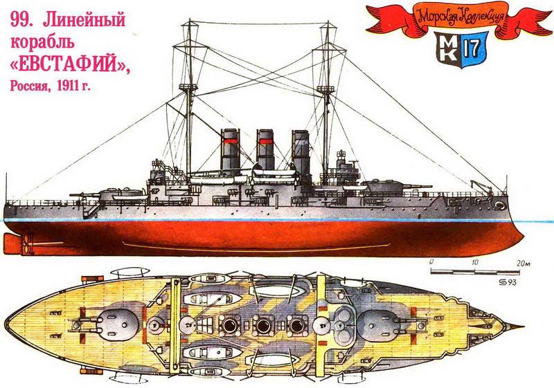 99. Линейный корабль «Евстафий», Россия, 1911 г.