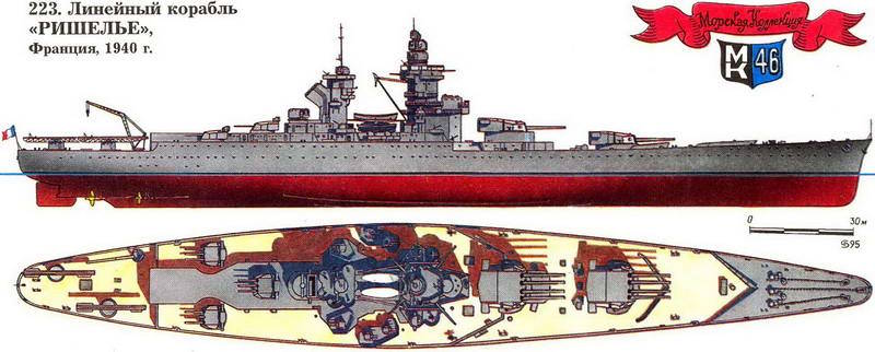 223. Линейный корабль «Ришелье», Франция,1940 г.
