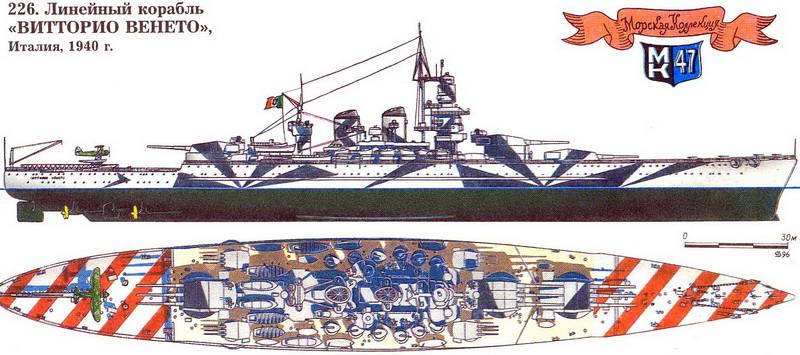 226. Линейный корабль «Витторио Венето», Италия, 1940  г.