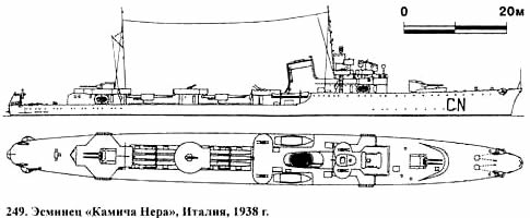 249. Эсминец «Камина Нера», Италия, 1938 г.