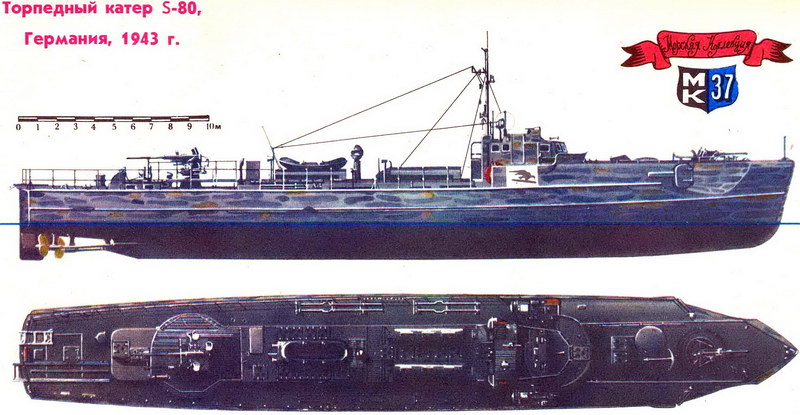 Торпедный катер S80, Германия, 1943 г.